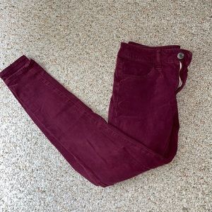 American Eagle Burgundy Jeggings